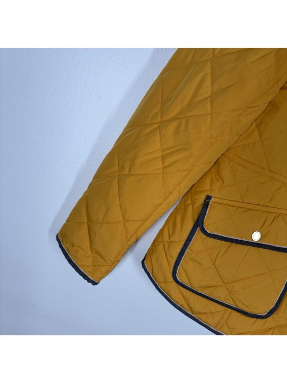 Talbots Women XS Mustard Yellow Corduroy Collar Quilted Barn Jacket NWOT - Picture 5 of 10